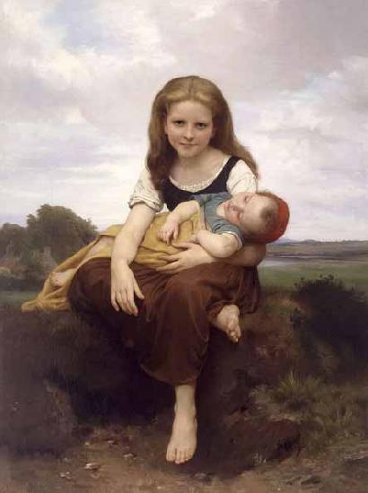 William-Adolphe Bouguereau The Elder Sister Sweden oil painting art
